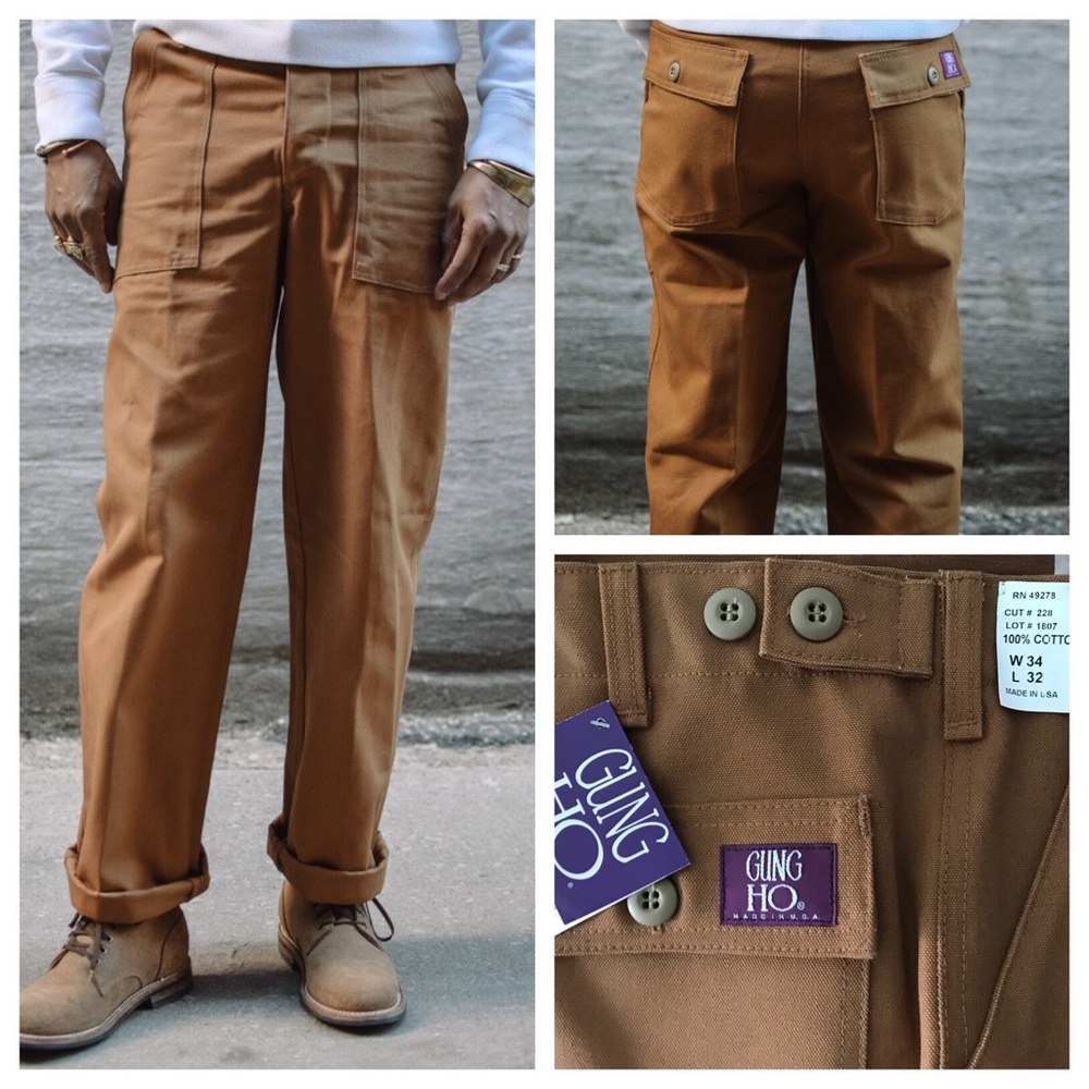 NWT Stan Ray Camp Trousers Brown Duck Canvas 34/32
